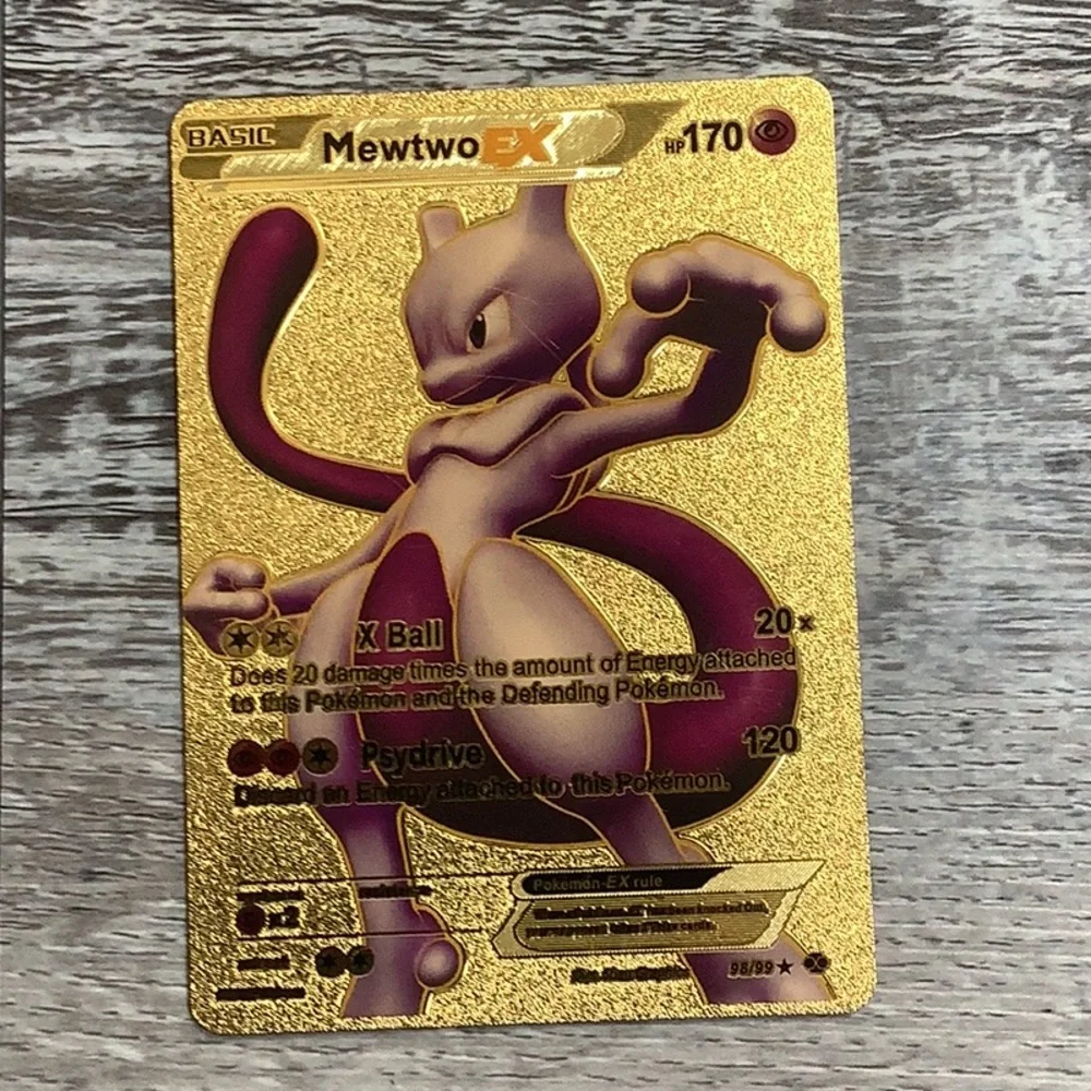 Pokemon Mewtwo EX PROMO Gold Metal Custom Card Full Art 98/99 Next Destinies